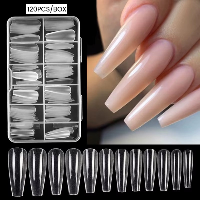 Press on Nail Art False Nails Fake Nails Coffin Gel Nails Extension System Full Cover Short Nail Soft Gel Tips Accessories Tool