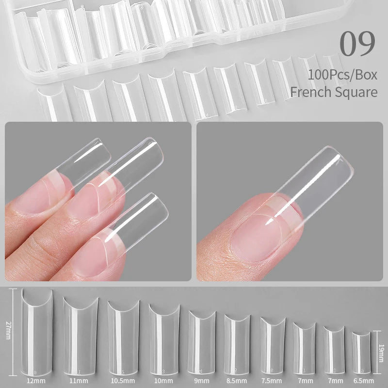 Press on Nail Art False Nails Fake Nails Coffin Gel Nails Extension System Full Cover Short Nail Soft Gel Tips Accessories Tool