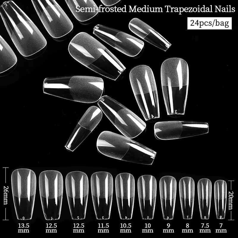 Press on Nail Art False Nails Fake Nails Coffin Gel Nails Extension System Full Cover Short Nail Soft Gel Tips Accessories Tool