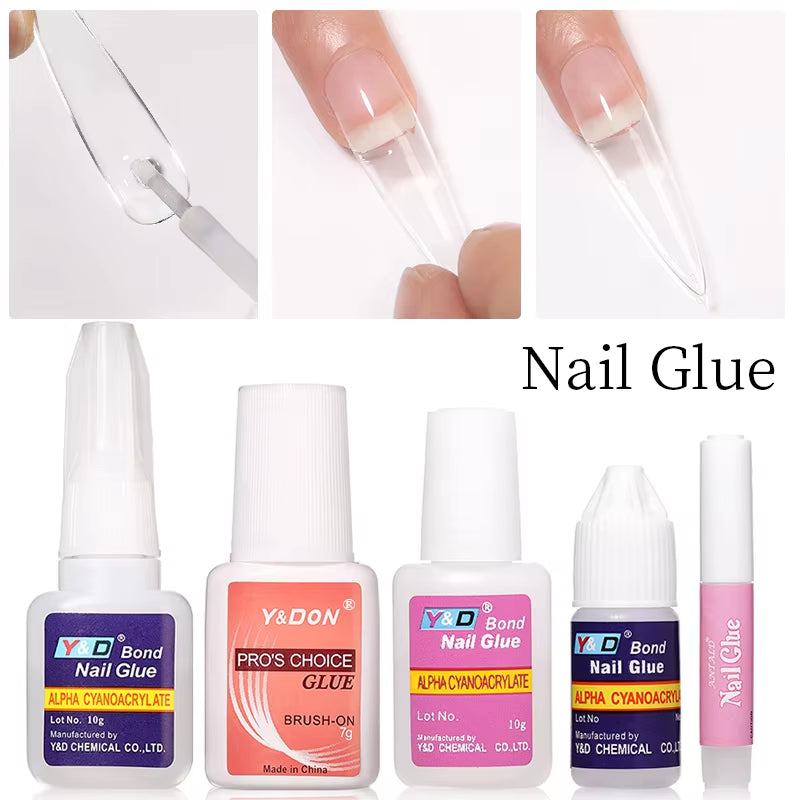 New Fast Drying Nail Glue for Acrylic False Nails 3D Rhinestone Decoration Professional Glue Extension Manicure Adhesive Tools