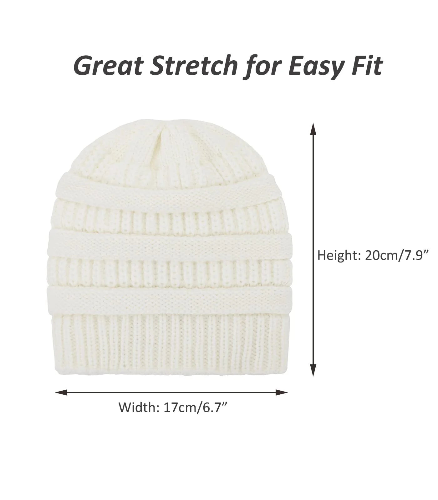 Slouchy Winter Hat for Women Soft Warm Chunky Beanie Hats Knitted Hat Snow Skull Cap Beige