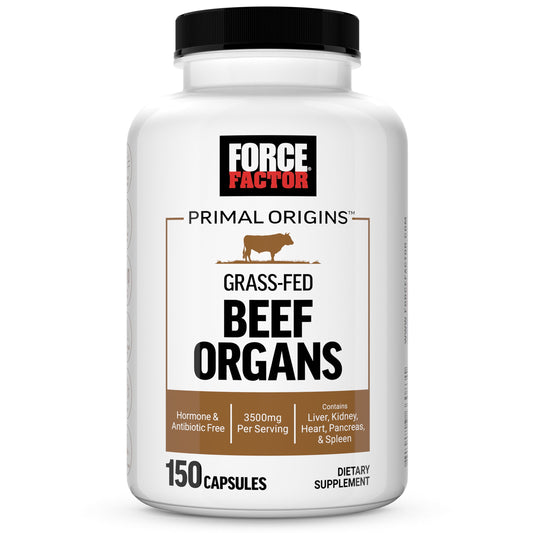 Primal Origins Beef Organ Supplement Made with Pasture-Raised, Grass Fed Beef, 150 Capsules