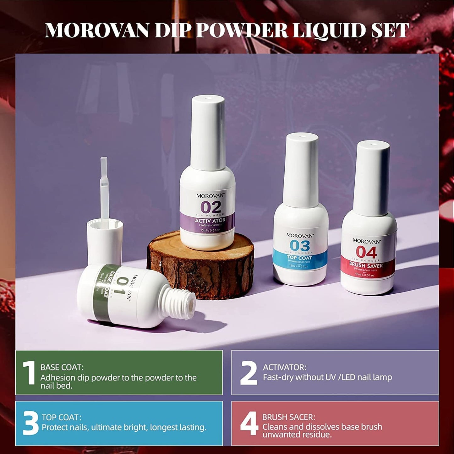 Dip Powder Nail Kit: Starter Kit 54Pcs Nails Dipping Powder Set 18 Colors with Electric Nail Drill