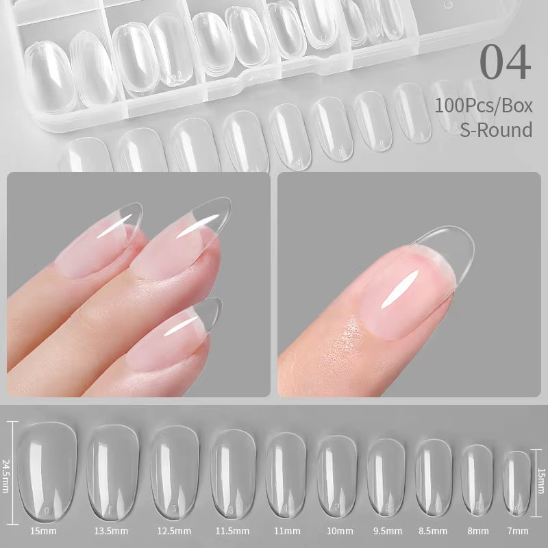 Press on Nail Art False Nails Fake Nails Coffin Gel Nails Extension System Full Cover Short Nail Soft Gel Tips Accessories Tool