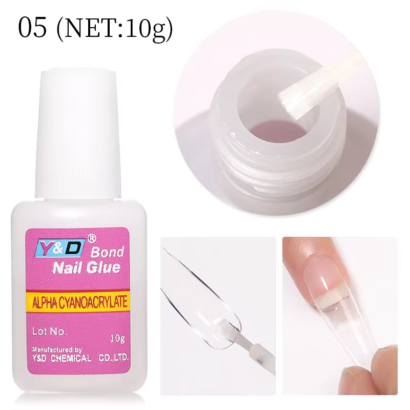 New Fast Drying Nail Glue for Acrylic False Nails 3D Rhinestone Decoration Professional Glue Extension Manicure Adhesive Tools