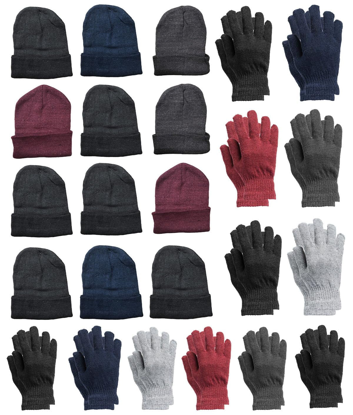 Winter Beanies Wholesale Bulk Cold Weather Adult Unisex Hat & Gloves