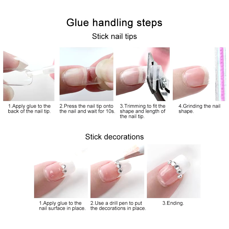 New Fast Drying Nail Glue for Acrylic False Nails 3D Rhinestone Decoration Professional Glue Extension Manicure Adhesive Tools