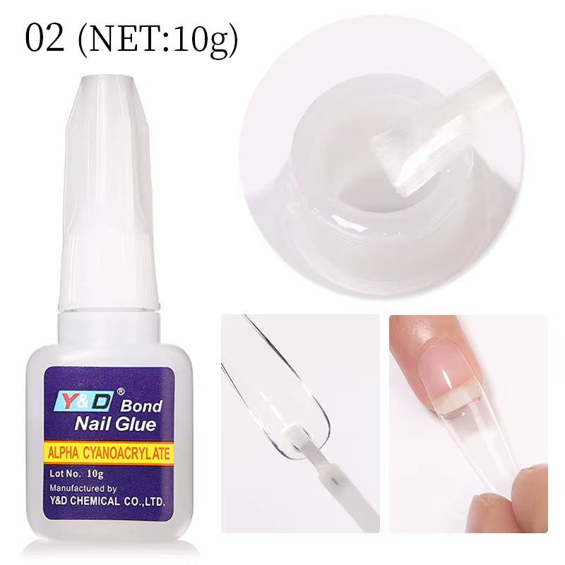 New Fast Drying Nail Glue for Acrylic False Nails 3D Rhinestone Decoration Professional Glue Extension Manicure Adhesive Tools