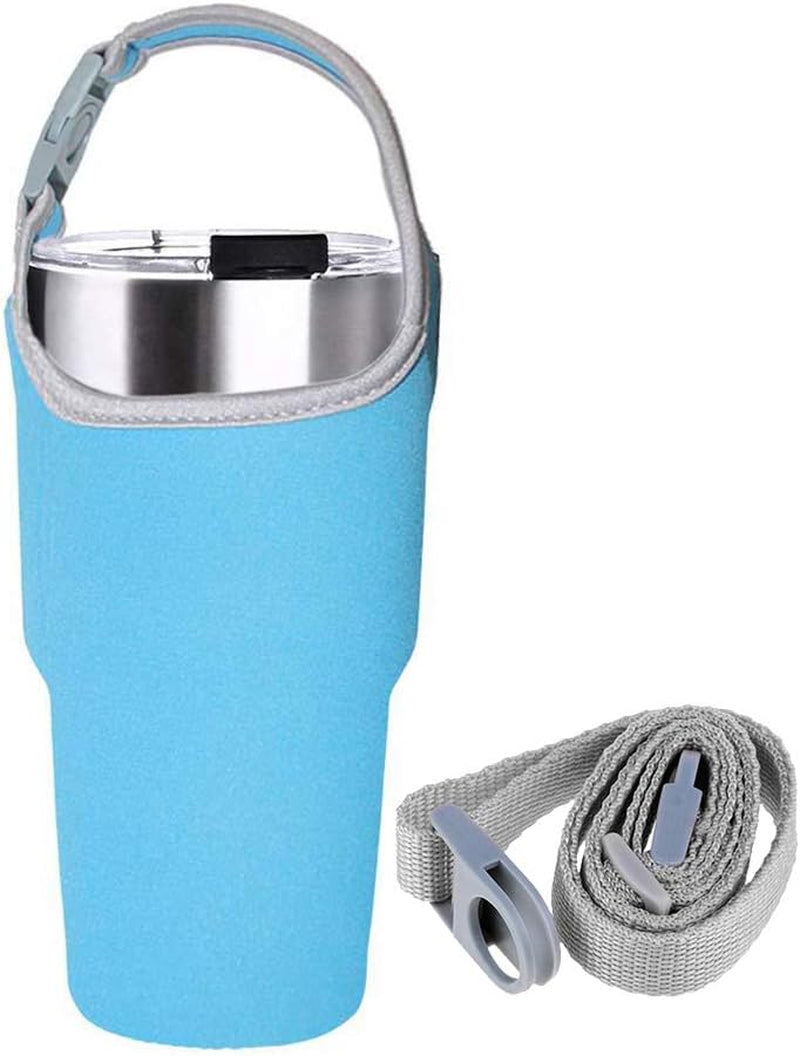 2 Pack Tumbler Carrier Holder, Neoprene Tumbler Sleeve with Carrying Handle, Water Bottle Carrier Pouch Fit for YETI Rambler Ozark Trail Rtic and More